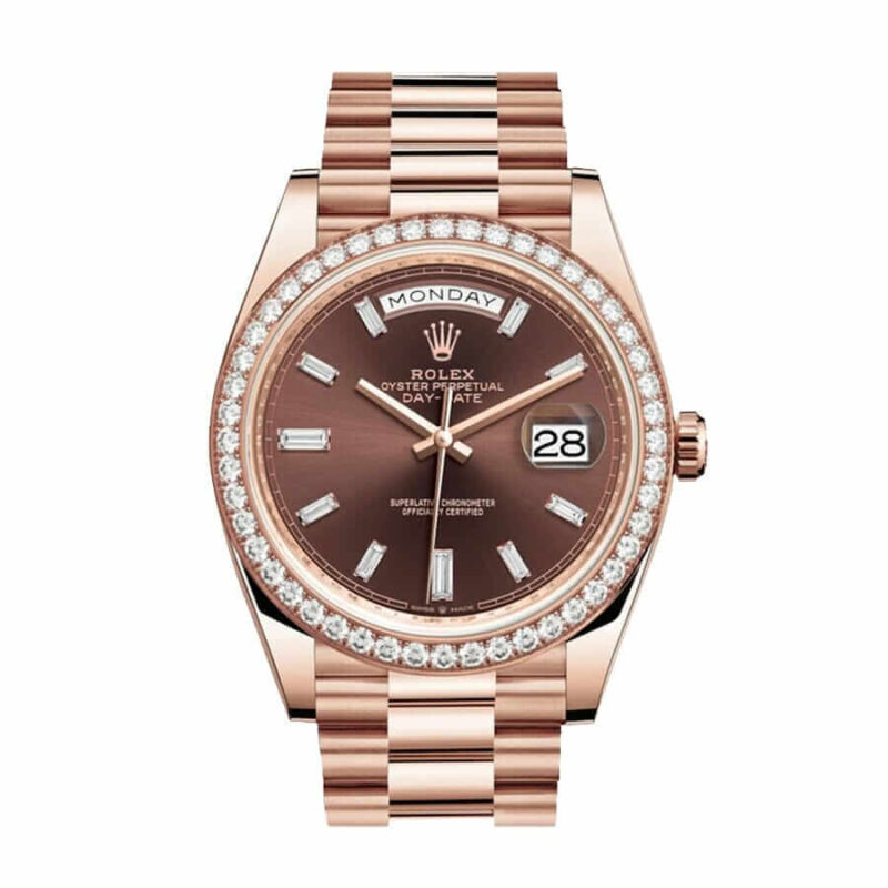 Rolex Day-Date 228345RBR Chocolate Dial Diamond Bezel Super Clone