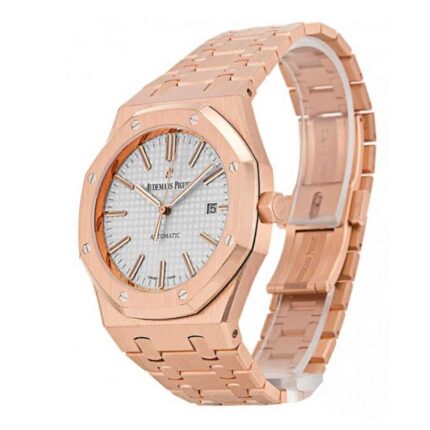 Audemars Piguet Rose Gold Royal Oak Self Winding White Replica Left 1