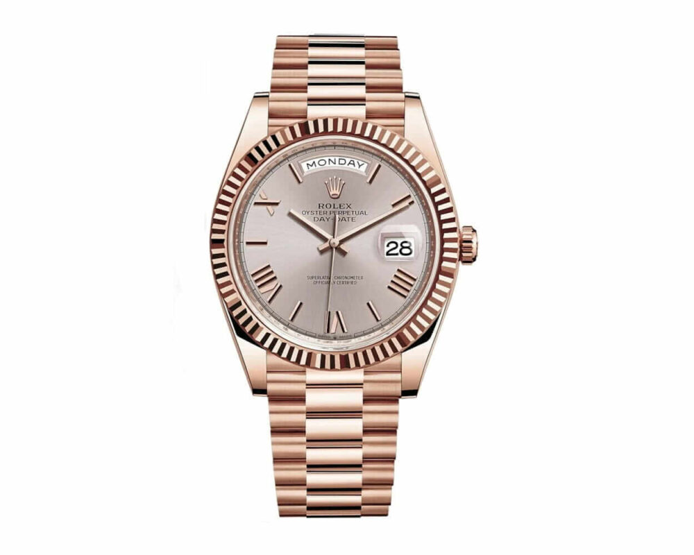 Rolex Day-Date 228235 AR Rose Gold Wrapped Rhodium Dial Super Clone
