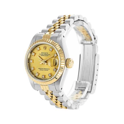 Rolex Datejust Gold Diamonds Lady Replica Left 1