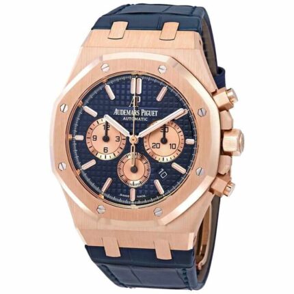 Audemars Piguet Blue Dial Men S 18k Rose Gold Leather Watch 26331or.oo .d315cr.01 1 1