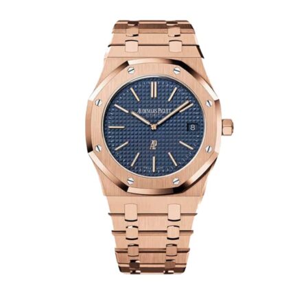 Audemars Piguet Royal Oak Pink Gold Blue Dial Replica 1 1