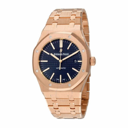 Audemars Piguet Royal Oak Pink Gold Blue Dial Replica 1
