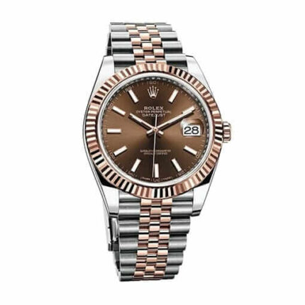 Datejust Chocolate Dial Steel And 18k Everose Gold Jubilee Men S Watch 126331 0002 41mm 1 2