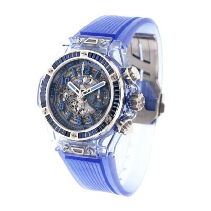 Hublot Big Bang Unico Blue Sapphire Baguettes 411 Jl 4809 Rt 1901 Replica 1 1