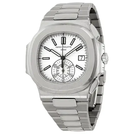 Patek Philippe Nautilus Chronograph Silver Dial Steel Mens Watch 59801a019 1