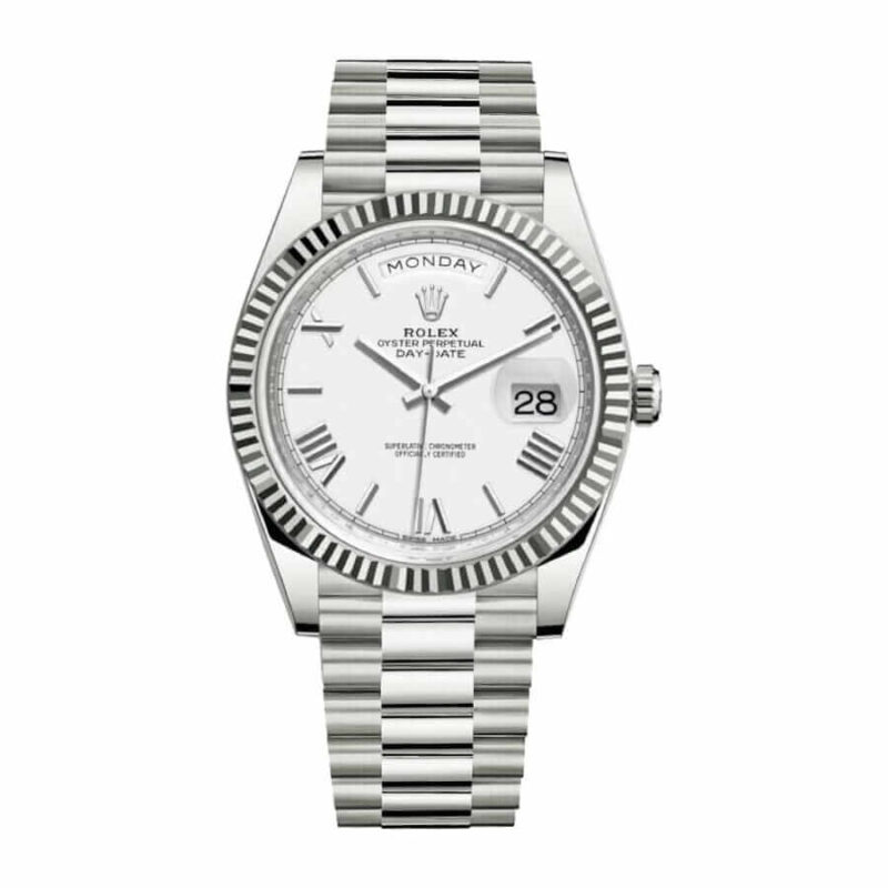Rolex Day-Date 40 228239 EW Stainless Steel White Gold Dial Oyster Super Clone