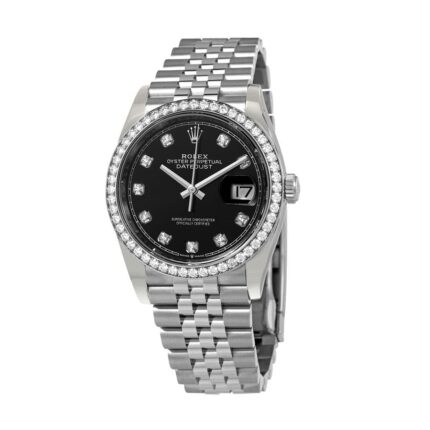 Rolex Datejust 116234 Steel Automatic Black Diamond Dial Jubilee Replica Rear 2