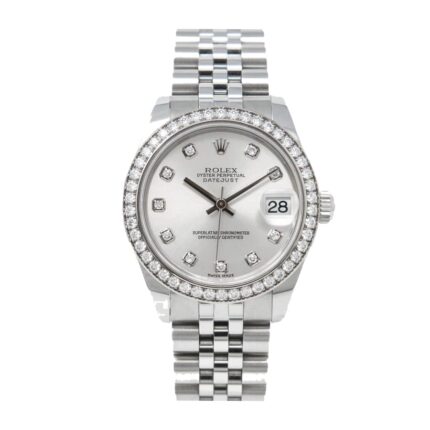 Rolex Datejust 178384 White Gold Automatic Black Diamond Dial Replica 1