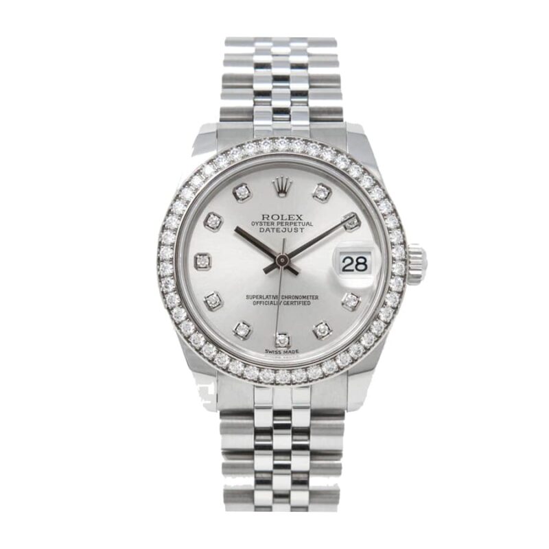 Rolex Datejust 178384-0017 White Gold Black & Diamond Dial Super Clone