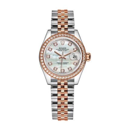 Rolex Datejust 28mm 279381rbr Everose Gold Diamond Automatic Sundust With Diamond Dial 1