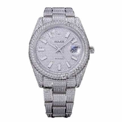 Rolex Datejust 41mm Stainless Steel Diamond Iced Out Set With Diamond Pave Dial 11633455 1 2