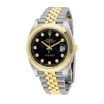 Rolex Datejust Black Diamond Dial Steel Yellow Gold Replica 1