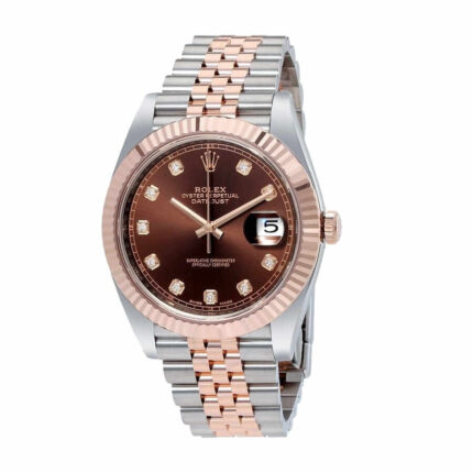 Rolex Datejust Ii 126331 Rose Gold Steel Chocolate Diamond Dial Replica 1