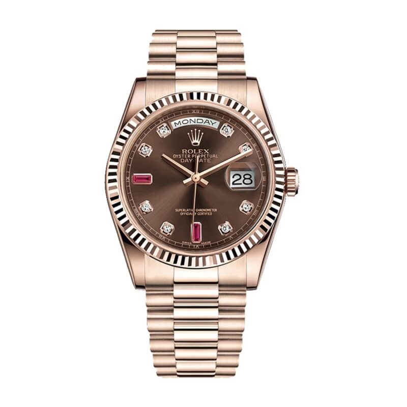 Rolex Day-Date 128235 AR Rose Gold Wrapped Chocolate Dial Super Clone