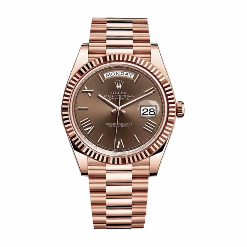 Rolex Day Date 228235 Rose Gold Chocolate Roman Dial Super Clone