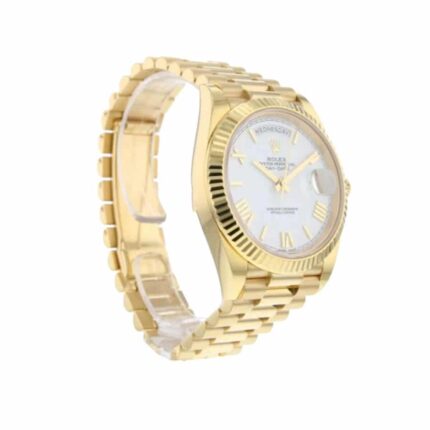 Rolex Day Date 228238 2018 Ew Yellow Gold Silver Diagonal Dial 4 1
