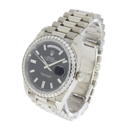 Rolex Day Date 40 White Gold Diamond Bezel 40mm Watch 228349rbr Replica 1