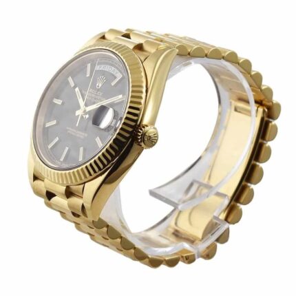 Rolex Day Date 40mm 228235 2018 Ew Yellow Gold Black Diagonal Dial Replica 1