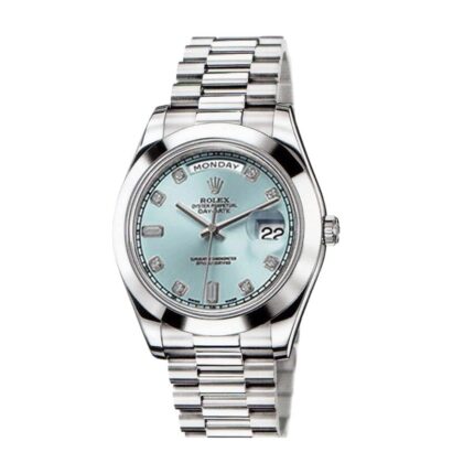 Rolex Day Date Ii 218206 41mm V6 Stainless Steel Blue Dial Replica 1 1