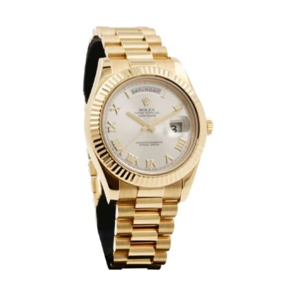 Rolex Day Date Ii Collection Gold Silver White Dial 218238333 1