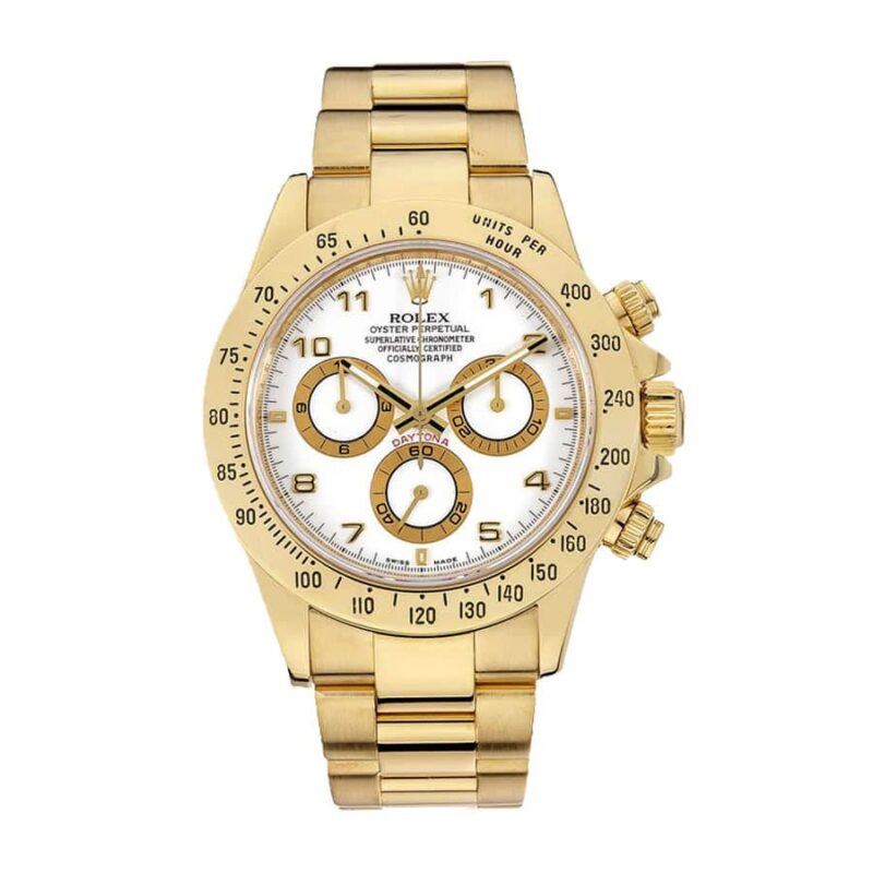 Rolex Daytona Cosmograph 116528 Yellow Gold White Dial Oyster Super Clone