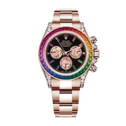 Rolex Daytona Cosmograph Rainbow Crystals Bezel Black Dial 116519 Replica 1