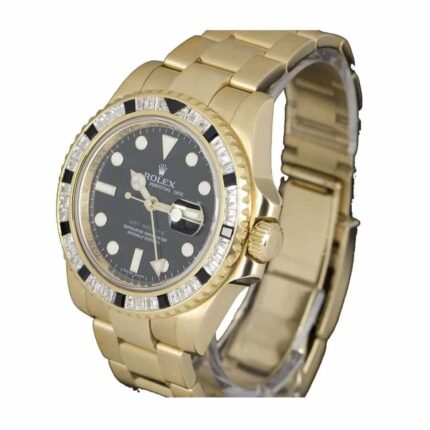 Rolex Gmt Master Ii 116748sanr Yellow Gold Automatic Black Dial Replica 1