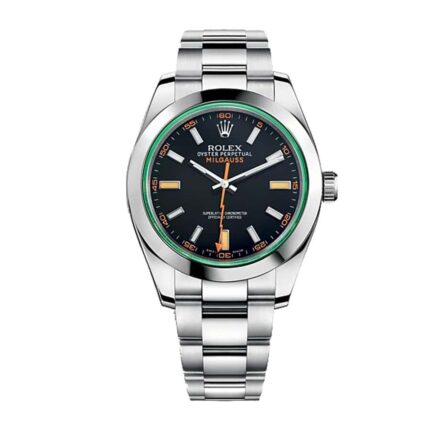 Rolex Milgauss Black Dial Green Crystal M116400gv 0001 Replica 1