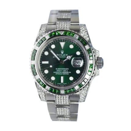 Rolex Submariner Hulk 116610lv Diamond Green Dial Iced Out Replica 1