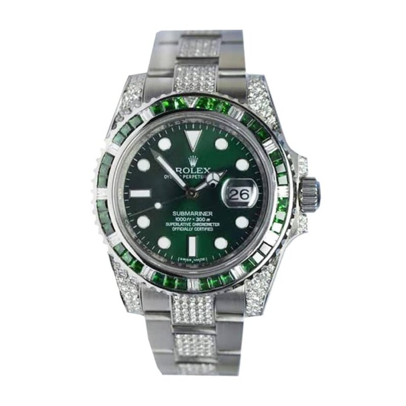 Rolex Submariner Hulk 116610LV Diamond Green Dial Iced Out Super Clone