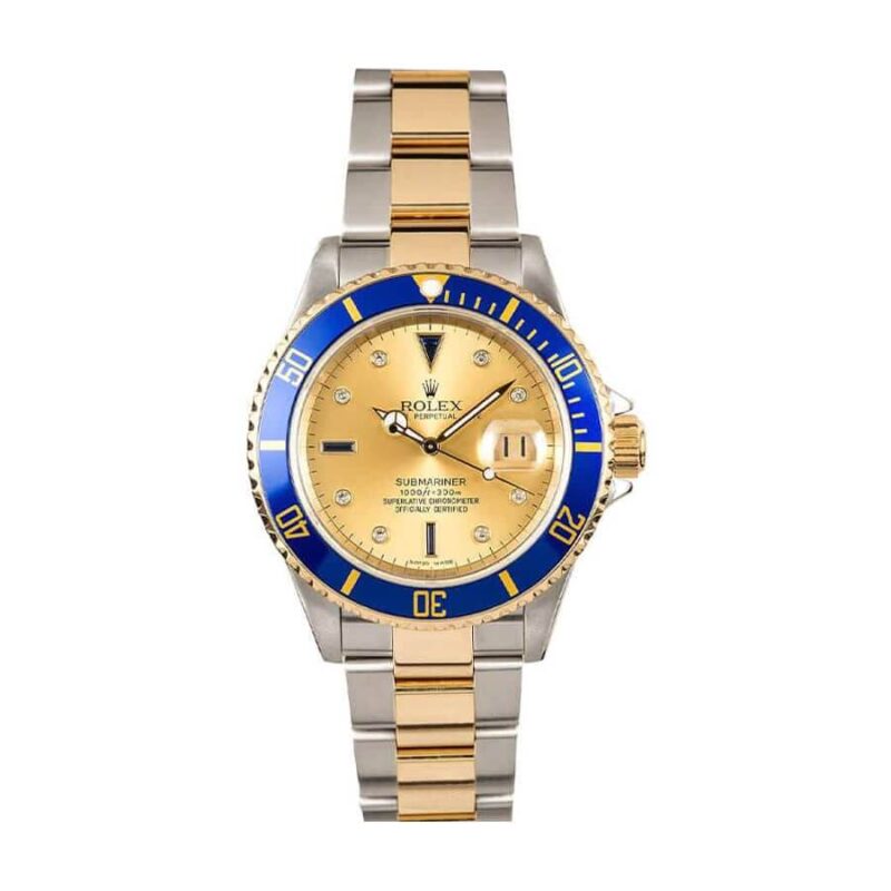 Rolex Submariner Serti Two Tone Stainless Steel Gold Diamond 16613 Super Clone