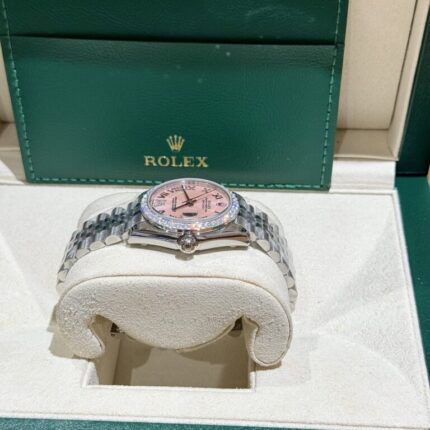 Dong Ho Nu Rolex DateJust Do Kim Cuong Moissanite Mat So Hong 31mm 4 768x768 1