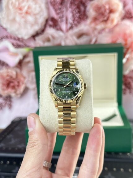 Dong Ho Rolex DateJust 278288 Replica 11 Nu Mat So Hoa Tiet Hoa Xanh Oliu 31mm 8 768x1024 1