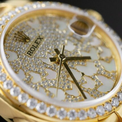 Dong Ho Rolex DateJust Mat So Butterfly Che Tac Boc Vang 18K Dinh Kim Cuong Moissanite 31mm 6 768x768 1