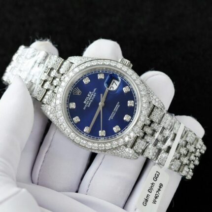 Dong Ho Rolex DateJust Mat Xanh Blue Che Tac Dinh Full Kim Cuong Nhan Tao 36mm 10 768x768 1