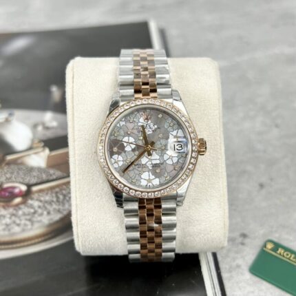 Dong Ho Rolex DateJust Nu Mat Hoa La Dinh Da Replica 31mm 3 768x768 1