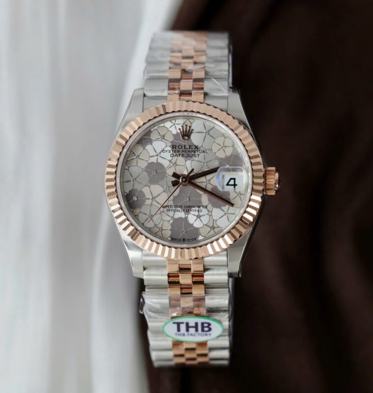 Rolex Datejust 31mm Super Clone Women Flower Dial Jubilee Strap
