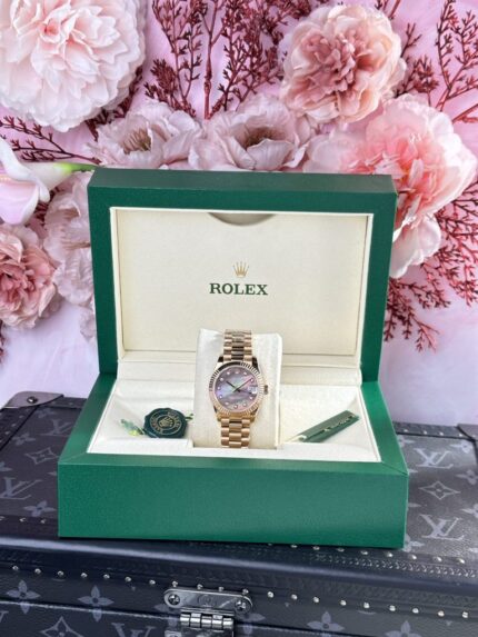 Dong Ho Rolex DateJust Rose Gold 178275 Nu Mat Xa Cu Tim Replica 11 31mm 2 768x1024 1