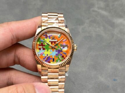 Dong Ho Rolex Day Date 128235 Che Tac Mat So Puzzle Emoji Jigsaw Motif 36mm 3 768x576 1