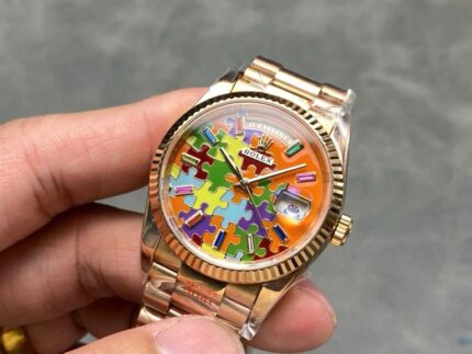 Dong Ho Rolex Day Date 128235 Che Tac Mat So Puzzle Emoji Jigsaw Motif 36mm 5 768x576 1