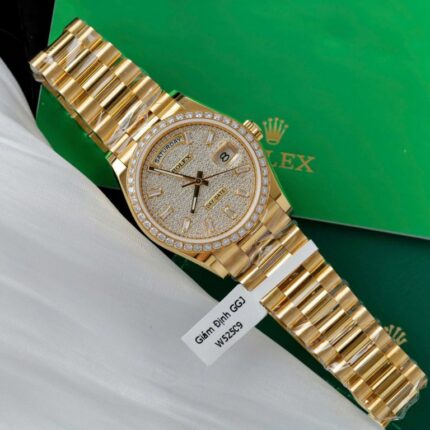 Dong Ho Rolex Day Date Boc Vang 18K Do Kim Cuong Moissanite Che Tac Xuong GM 36mm 11 768x768 1