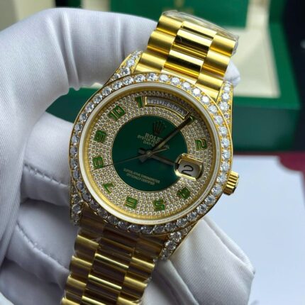 Dong Ho Rolex Day Date Che Tac Boc Vang Dinh Kim Cuong Moissanite Trong Luong 173 Gram 40mm 8 768x768 1