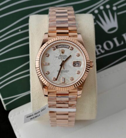 Dong Ho Rolex Day Date Che Tac Boc Vang Hong Mat Thien Thach Coc So Moissanite 40mm 3 768x838 1