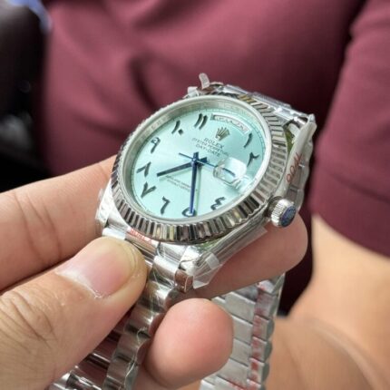 Dong Ho Rolex Day Date Replica 11 Mat So Xanh Bang Coc A Rap GM V2 40mm 5 768x768 1