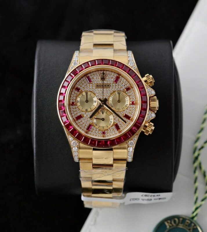 Daytona 126598TRU 40mm Super Clone Custom Gold Wrapped, Ruby & Moissanite Diamonds