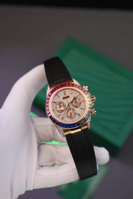 Dong Ho Rolex Daytona Rainbow Replica 11 Day Cao Su Nha May MS 40mm 2 768x1152 1