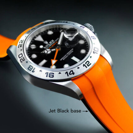 Orange And Black Rubber Strap For Rolex Explorer II 42mm 226570