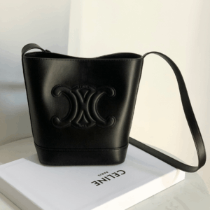 Celine Small Bucket Cuir Triomphe Handbag Black Bucket Shape 30x22x12cm