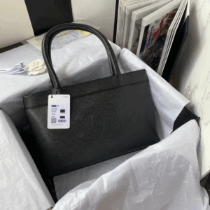 Chanel Vintage Classic Like Auth Handbags Black Woman’s 30x21x8cm